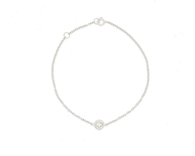 Bracciale in oro bianco con diamante Ct 0,05
