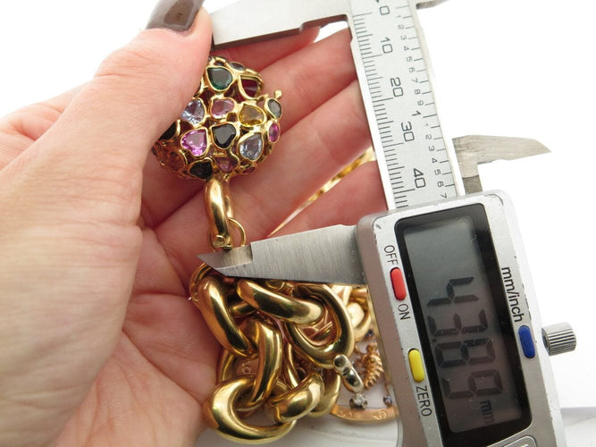 Bracelet bracelet gourmette breloques coeur zodiac t18 or jaune 18k 90.5gr charms 58 Facettes 270131