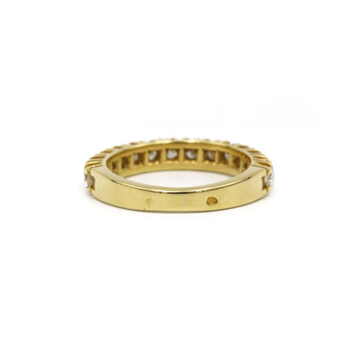 Bague 48 Demi-alliance or jaune diamants 58 Facettes 220511R