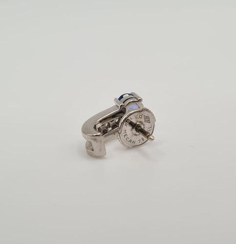 Boucles d'oreilles Boucles d’oreilles or blanc serties de saphirs et diamants 58 Facettes