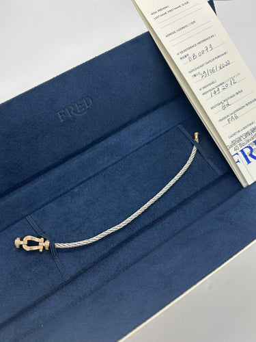 Bracelet Fred Force 10 or rose et diamants 0,12 ct 58 Facettes 1096