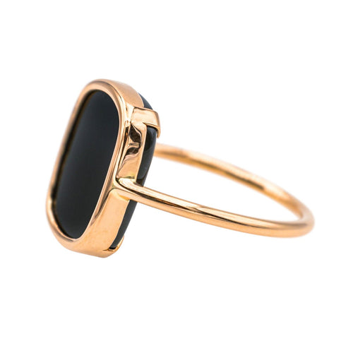 Bague 54 Ginette NY Bague Antique Ring Or rose Onyx 58 Facettes 4098656RV