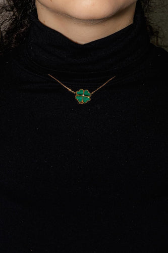 Collier Collier Or jaune Malachite, Diamant 58 Facettes 4891395CN