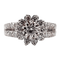 Bague marguerite vintage or blanc, 0,60 carat diamants serti illusion 58 Facettes A06236