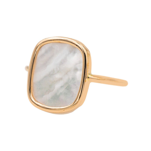 Bague 55 Ginette NY Bague White MOP antique ring Or rose Nacre 58 Facettes 3089114CN