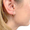 Boucles d'oreilles Paire de petites créoles en or jaune, diamants. 58 Facettes 34285
