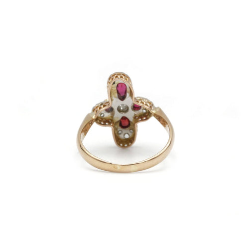 Bague 53 Bague 2 Ors, Diamants et Grenats 58 Facettes 240111R