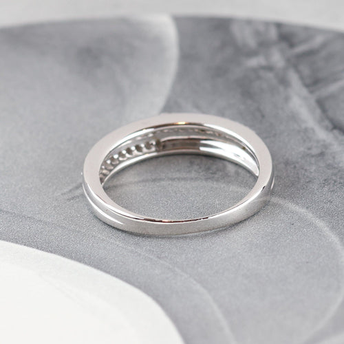 Bague 55 Bague - Bague en or blanc 18 carats et diamants taille brillant 58 Facettes 131366E