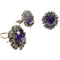 Bague 55 ensemble de bague et boucles d'oreilles en or et argent avec saphirs 58 Facettes Q109B(946)