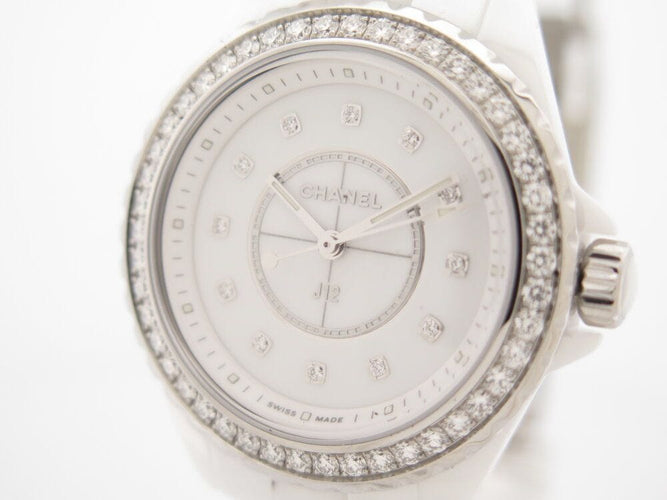 Montre montre CHANEL j12 h6418 33 mm ceramique diamant quartz ceramic 58 Facettes 266663