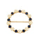 Broche couronne or jaune, perles et saphirs
