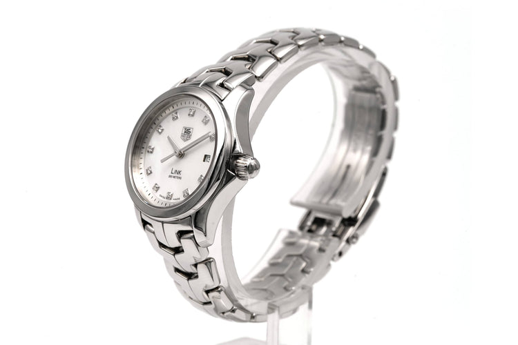 Montre TAG Heuer - Montre Link en acier, nacre et diamants 0,07 ct 58 Facettes 20695