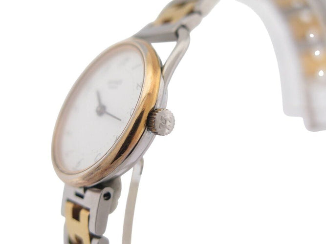Montre vintage montre HERMES arceau 25 mm acier et plaque or quartz  plated 58 Facettes 268618