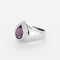 Bague 53 Bague jonc poire en or blanc 14K, Améthyste et diamants 58 Facettes