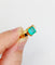 Bague 52.5 Bague solitaire Art déco en or 18k et émeraude 1,20 carat vintage 58 Facettes A06510