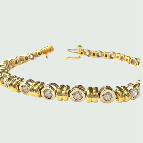 Bracelet BRACELET CONTEMPORAIN SXX EN OR 18 kts avec DIAMANTS 58 Facettes Q986A