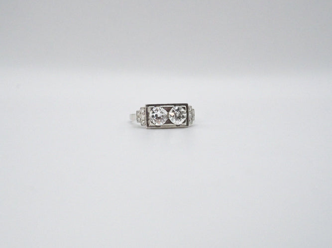 Bague 57 Bague Art Déco Platine Diamants 58 Facettes 4530