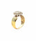 Bague 54 Bague vintage diamants fleurs or bicolore 18 carats 58 Facettes