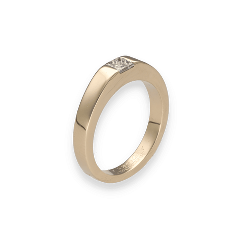 Bague 51 Bague Cartier Tank - Or jaune 18K avec diamant princesse 0,25 ct - 1997 - Taille 51 58 Facettes FB10558