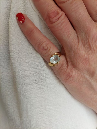 Bague 52 BAGUE AIGUE-MARINE 58 Facettes 088131