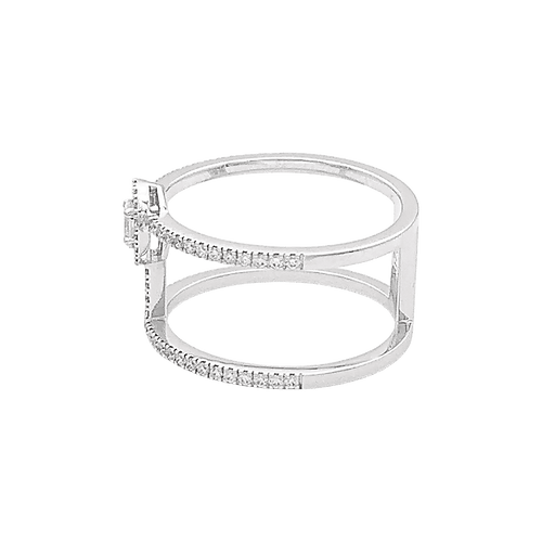 Bague Messika "Glam'Azone" or blanc, diamants.