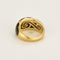 Bague 55 Bague bandeau en or jaune, nacre et diamants 58 Facettes CRE0100X2