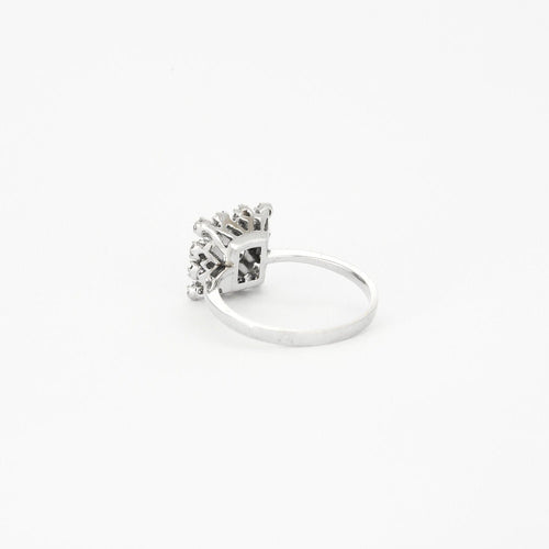 Bague vintage, diamants, or gris