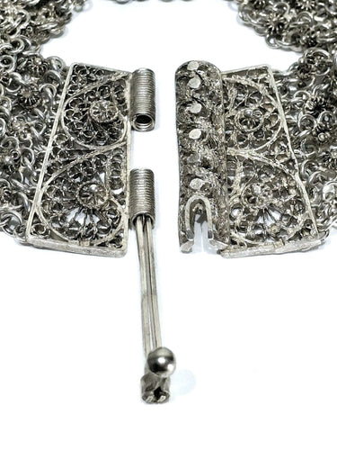 Bracelet Bracelet manchette en argent égyptien à cinq rangs de maillons 58 Facettes
