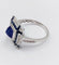 Bague Art Déco Platine, saphir pain de sucre et diamants, Branar Paris 58 Facettes A06224