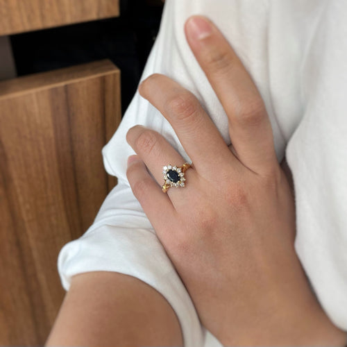 Bague 52 Bague - Or jaune, Diamants & Saphir 58 Facettes 250119R