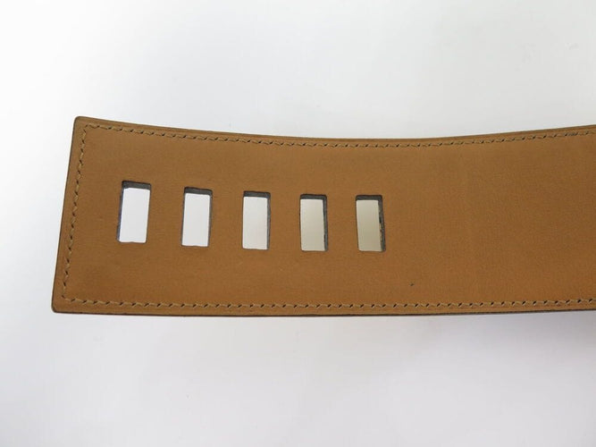 Collier vintage ceinture HERMES medor collier de chien en cuir box noir t76 58 Facettes 265992