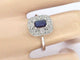 Bague 54 Bague design en or blanc avec un saphir et des diamants 58 Facettes 2348