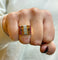 Bague 53 Bague tank en or 18 carats diamants et rubis 58 Facettes