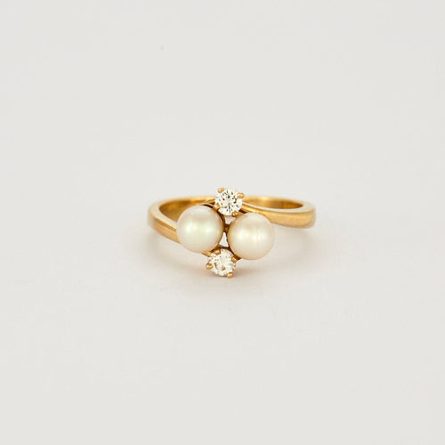 Bague Bague "Toi et Moi" en or jaune 58 Facettes 240249