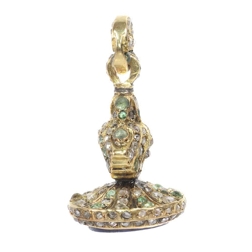 Montre L'âge d'or du romantisme : le sceau victorien en diamants et émeraudes 58 Facettes 20155-0504