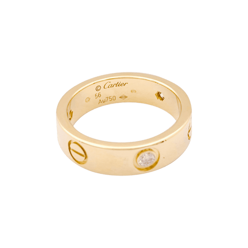 56 Bague Cartier, "Love 3 diamants", or jaune, diamants. 58 Facettes 34301