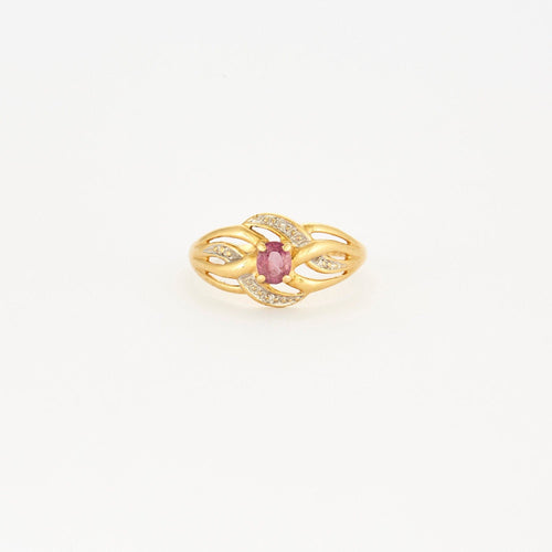 Bague Bague or jaune rubis diamant 58 Facettes LP650/10