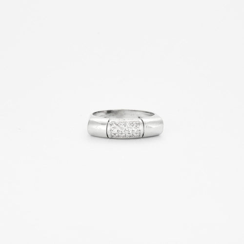 Bague 54 Bague en or blanc et pavée de diamants 58 Facettes 2521