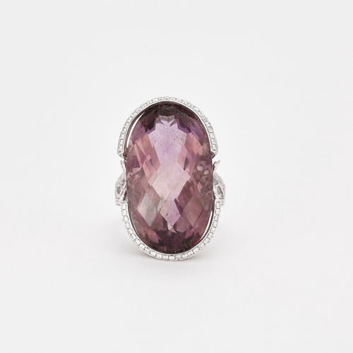 Bague 56 Bague Halo Diamants & Tourmaline 58 Facettes 1185
