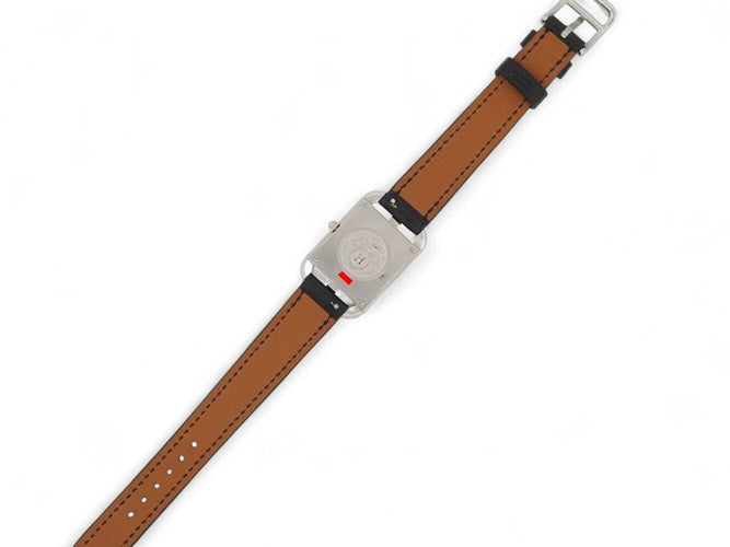 Montre montre HERMES cape cod pm cc1.210a quartz 33 mm en acier et cuir noir 58 Facettes 270891