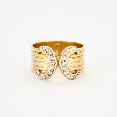 Bague 58 CARTIER – Bague Double C Diamants 58 Facettes