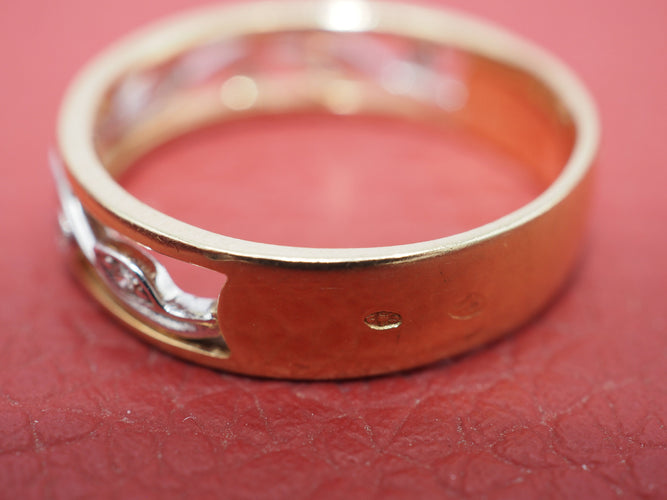Bague 54 Bague or jaune diamant floral 58 Facettes