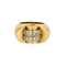 Bague 51 Bague Tank en or jaune, platine et diamants 58 Facettes TRO0631