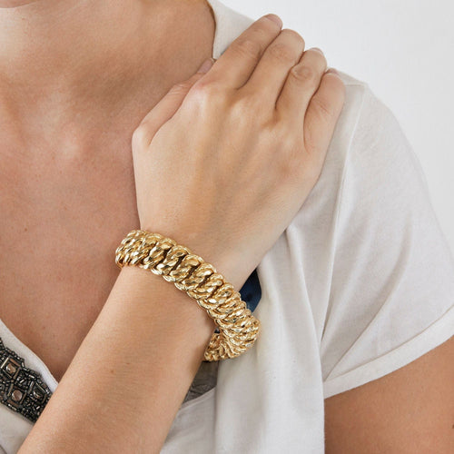 Bracelet Gourmette maille américaine 58 Facettes LP721