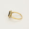 Bague 57,5 Bague marguerite en or jaune et or blanc, saphir et diamants 58 Facettes B250589