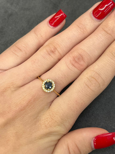 Bague 56 Bague or diamants et saphir 58 Facettes 00006101