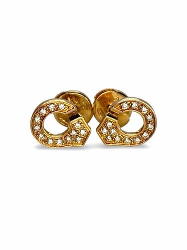 Boucles d'oreilles Boucles d'oreilles Dinh Van Menottes or jaune et diamants 0,10 ct 58 Facettes 1117