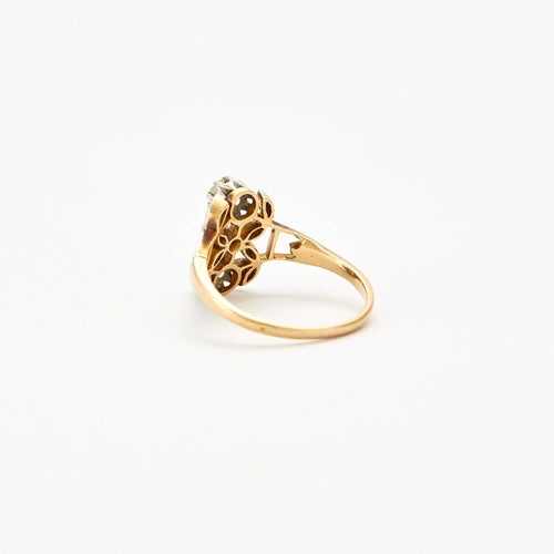 Bague 54 Bague or jaune et gris sertis de diamants 58 Facettes 240029