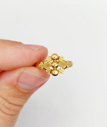 Bague 57 Bague victorienne ciselée or rose et or jaune (circa 1880) 58 Facettes A05338