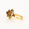 Bague Cocktail or jaune citrine spinelle oeil de tigre saphir